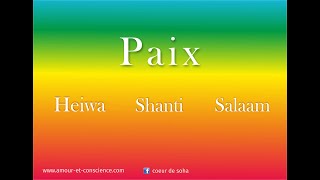 Coeur de Soha  PAIX Heiwa Shanti Salaam [upl. by Nairad199]