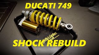 Ducati rear shock rebuild Suspension service for the 749 Project Sachs Ohlins Ktech [upl. by Imled335]