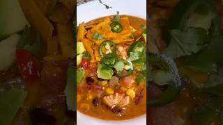 Creamy chicken tortilla soup recipe tacotuesday chickentortillasoup veggies soup comfortfood [upl. by Benedetta]