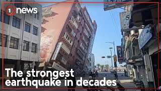 Deadly 74 quake hits Taiwan  1News [upl. by Asnarepse]