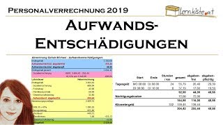 Abrechnung von Aufwandsentschädigungen in der Personalverrechnung 2019 [upl. by Jeanette]