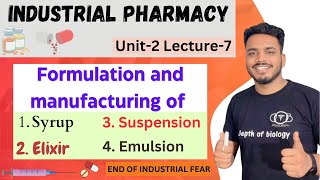 Formulation and manufacturing consideration of syrup and elixirs  suspension and emulsion pharmacy [upl. by Gracia]