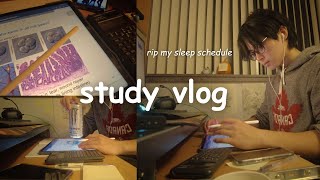 uni study vlog  pulling an all nighter productive late night studying [upl. by Birgitta]