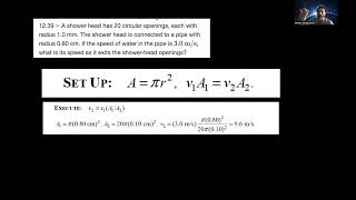 Physics 1B Fluid Dynamics Problems Solved Part 3 [upl. by Enaht722]