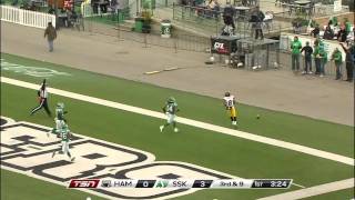 CFL Chris Milo makes a 108 Yard Punt [upl. by Liddy]