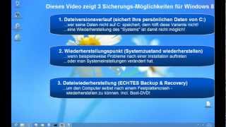 Windows 8  Backup amp Recovery Sicherung  Image  Systemabbild  Dateiversionsverlauf [upl. by Adnarahs]