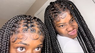 ITSS TWINS W 2 BRAIDED WIGS WENT LIKE THIS KALYSS HAIR [upl. by Ielhsa]