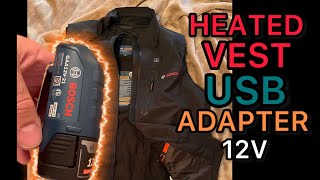 Bosch Heated Vest USB Power Adapter GAA12V21 GHV12V2 12 volt [upl. by Enaxor892]