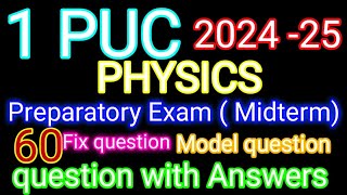 1st PUC physics important questions midterm exam 2024 [upl. by Kcirreg]