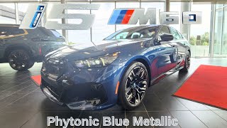 FIRST LOOK 2024 BMW i5 M60 Phytonic Blue Metallic on SilverstoneAtlas Grey Merino Leather [upl. by Annailuj170]