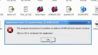 Sonic R easiest way to get rid of 004801d9 error [upl. by Einehpets]