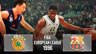 Panathinaikos vs Barcelona  FINAL  Classic Full Game  FIBA European League 1996 [upl. by Initof]