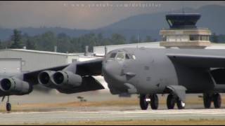 B52 stratofortress takeoff and flyby at Abbotsford Airport [upl. by Nylla]