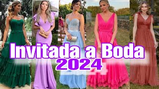 HERMOSOS VESTIDOS PARA INVITADAS A BODA CON DISEÑOS ELEGANTES Y COLORES ADECUADOS PARA BODAS 2024 [upl. by Leatri]