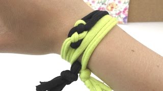 Armband mit Knoten aus Stoffstreifen  einfaches aber schickes Armband selber machen  Anleitung DIY [upl. by Richmal974]