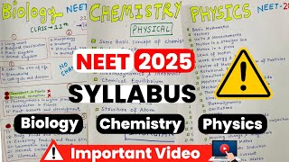 Neet 2025 Syllabus  Latest Neet Syllabus 2025  Physics Chemistry and Biology updated syallbus [upl. by Ubald]