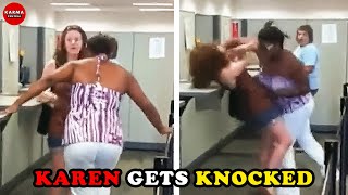 Racist Karens Gets SLAPPED In The FACE And Getting Instant Karma [upl. by Harehs]