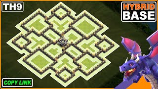 NEW BEST TH9 HYBRIDTROPHY Base 2024 COPY LINK  Town Hall 9 TH9 Base Design – Clash of Clans [upl. by Ona]