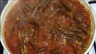 How to Cook Bamia Recipe  Okra with Tomato Paste [upl. by Wil868]