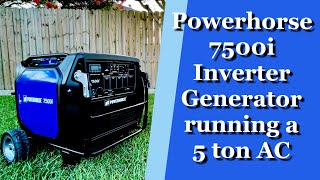 Powerhorse 7500i Inverter Generator Running a 5 Ton AC [upl. by Olney]