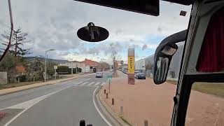 BARCELONA BUS TOUR GOING BANYOLES LAKE AREA OUTSIDE OF SPAIN [upl. by Atineb]