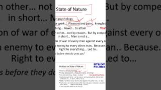 Hobbes on State of Nature youtubeshorts youtubeshort politicaltheory [upl. by Entsirhc]