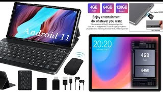 FACETEL Tablet 10 inch Android Tablet with Keyboard 4GB RAM 64GB ROM TF 128 GB 8000mAh [upl. by Lucienne]