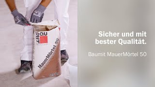 Sicher und mit bester Qualität Baumit MauerMörtel 50 [upl. by Gertrud]