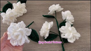 Flor Gardenia a Crochet paso a paso 💯fácil y rápidaComo tejer Flor Gardenia a Crochet [upl. by Nalhsa]