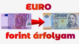 Euró Forint Valuta Árfolyam Mennyi az Euró àrfolyama  EUR To HUF  Euro To Hungarian Forint [upl. by Hawkie172]