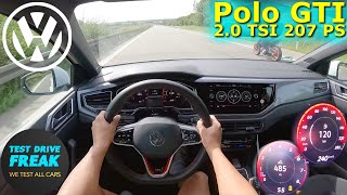 2023 Volkswagen Polo GTI DSG 207 PS TOP SPEED GERMAN AUTOBAHN DRIVE POV [upl. by Cherise]