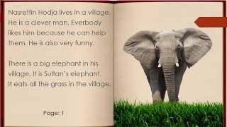 Story Book Nasrettin Hodja  the elephant  Easy English Lessons A level [upl. by Tapes]