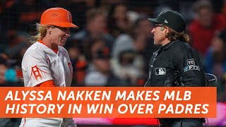 Alyssa Nakken makes MLB history as first woman to coach on field in regular season  NBC Sports BA [upl. by Subocaj]