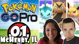 Pokemon GO Pro  Episode 1  CATCHING POKEMON amp GYM BATTLES in McHenry IL [upl. by Oirromed]