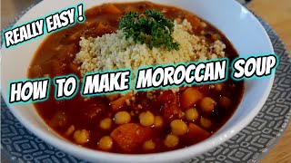 EASY MOROCCAN TOMATO SOUP WITH COUSCOUS amp CHICKPEAS [upl. by Novyat]