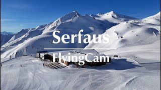 Webcam Serfaus  Drohnenflug über Skihütte Masner [upl. by Kippar]