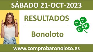 Resultado del sorteo Bonoloto del sabado 21 de octubre de 2023 [upl. by Hctim]