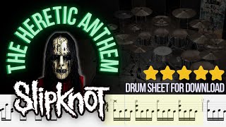 Slipknot  THE HERETIC ANTHEM DRUM TRACK  SHEET MIDI [upl. by Godric]