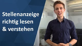 STELLENANZEIGEN richtig LESEN und VERSTEHEN 👀😃 18 TIPPS für eine erfolgreiche Bewerbung [upl. by Yattirb]