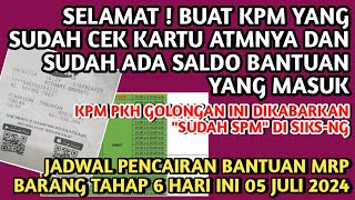 SELAMAT❗️BUAT KPM YG SUDAH CEK ATMNYA amp SUDAH ADA SALDO YG MASUK JADWAL CAIR BANSOS MRP HARI INI❗️ [upl. by Ecneralc]