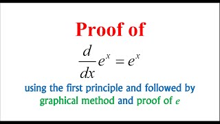 Proof of the derivative of ex [upl. by Thorr285]