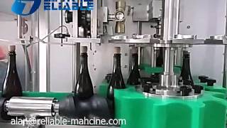 Automatic Glass Bottle Champagne Filling Corking Sealing Machine [upl. by Acisej242]