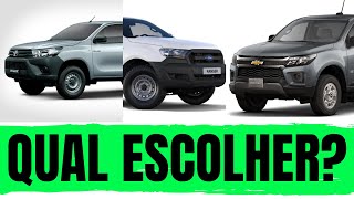 COMPARATIVO QUAL CAMIONETE CABINE SIMPLES É MELHOR CHEVROLET S10 TOYOTA HILUX OU FORD RANGER [upl. by Winonah691]