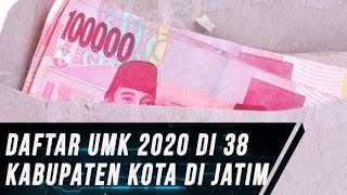 Daftar lengkap UMK Jatim tahun 2020 di 38 Kabupaten dan Kota [upl. by Eimiaj656]