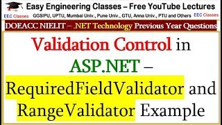 Validation Control in ASPNET – RequiredFieldValidator and RangeValidator Example [upl. by Ifill]