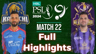 Karachi kings vs Quetta gladiators  KK vs QG highlights  22th match after psl latest point table [upl. by Burtie438]