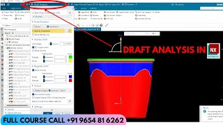 HINDI  109 Draft Analysis in NX  Reverse Engineering NX Course Call 91 9654 81 6262 [upl. by Genna591]