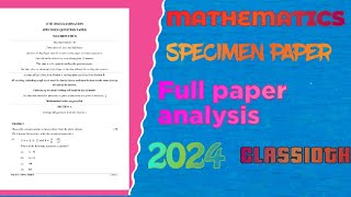 SPECIMEN PAPER ANALYSIS MATHS📝📝👍CLASS 10TH ICSE 2024  EACH CHAPTER WEIGHTAGEImportant chapters [upl. by Aihsenek]