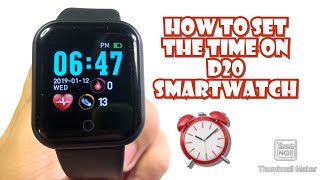 HOW TO SET THE TIME ON D20 SMARTWATCH  TUTORIAL  ENGLISH [upl. by Naujaj809]