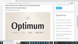 How to download and install Optimum Font Free Download viral trending [upl. by Cown]